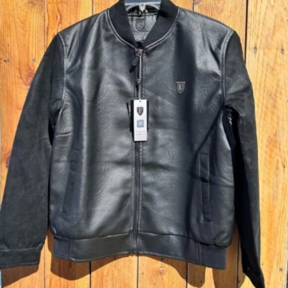 Men’s Leather Suede Jacket F Collection NWT - Picture 1 of 10